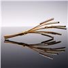 Image 3 : Gold-tone Rhinestone Wheat Brooch with Cattails