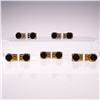 Image 1 : 5 Pairs Bracetac Gold and Silver Tone Cufflinks with Black Enamel