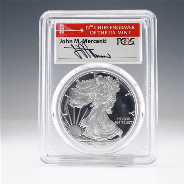 2017-S American Silver Eagle First Day Issue $1 Coin PCGS Graded PR70 DCAM