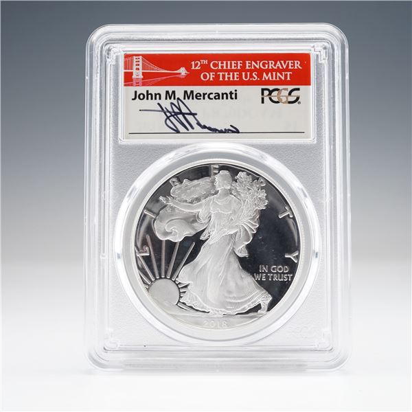 2018-S American Silver Eagle First Day Issue $1 Coin PCGS Graded PR70 DCAM