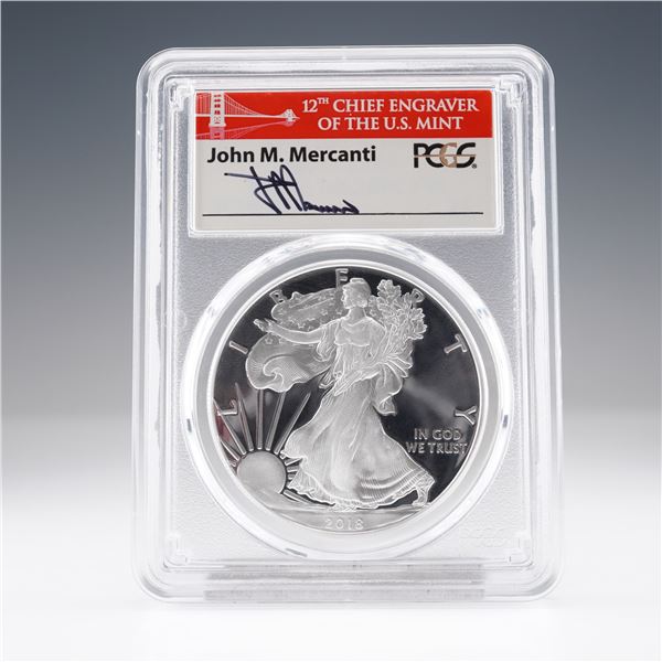 2018-S American Silver Eagle First Day Issue $1 Coin PCGS Graded PR70 DCAM