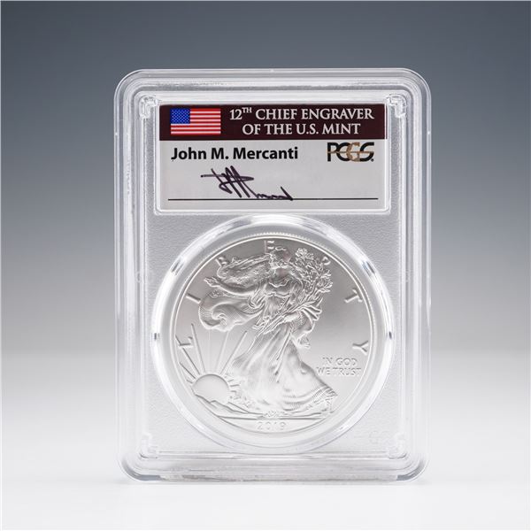 2019 American Silver Eagle First Day Issue $1 Coin PCGS Graded MS70