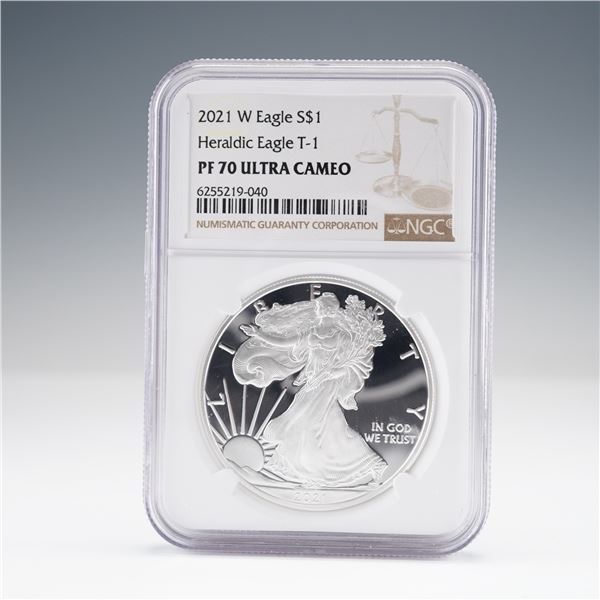 2021-W American Silver Eagle Type 1 $1 Coin NGC Graded PF70 Ultra Cameo