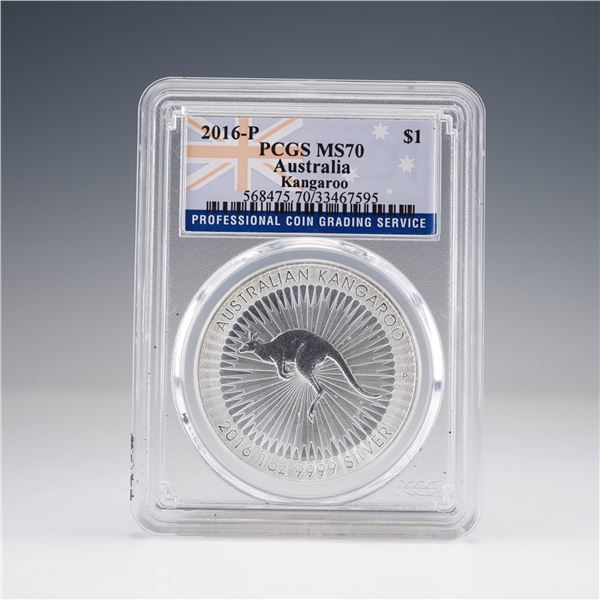 2016-P Australia Kangaroo Silver Dollar PCGS Graded MS70
