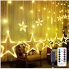 Image 1 : ACAN Star Curtain Lights with 138 LEDs and 8 Flashing Modes