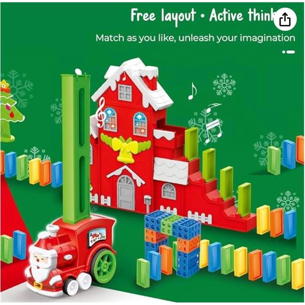 Merry Christmas Electric Domino Train Set