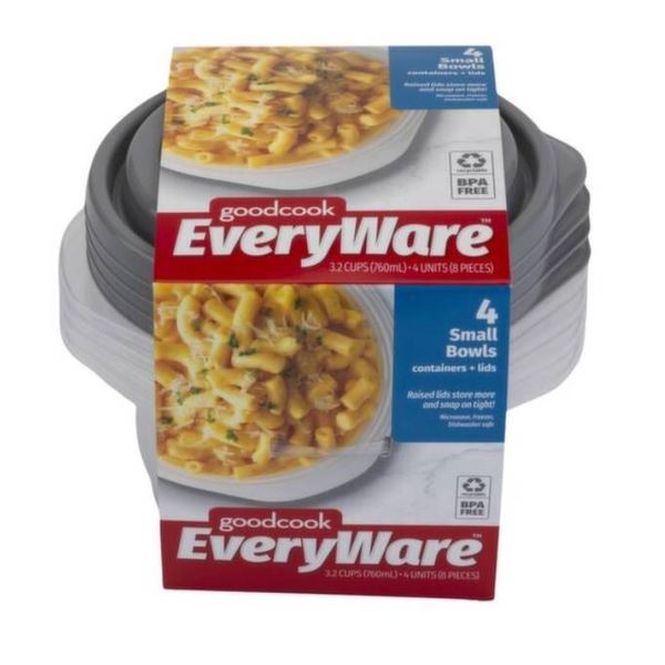 GoodCook EveryWare 4 Small Bowls with Lids, 3.2 Cups