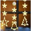 Image 1 : 4 Pcs Christmas Window Lights, Battery Operated Christmas Window Hanging LED Lights *Shapes May Vary