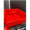 Image 3 : Lot of Stackable Plastic Storage Bins with Dividers and Inserts Lot of 4