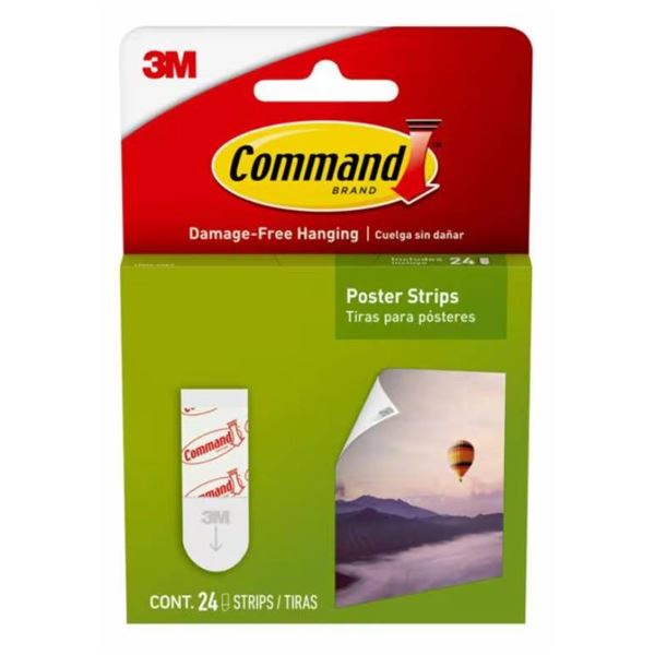 6 Packs of 3M Command Poster Strips, Damage-Free Hanging, 12 Strips Per Pack