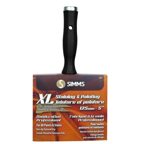 Simms XL Staining & Painting Brush 125mm (5 Inches) – 100% Polyester Blend