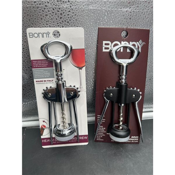 Bonny Heavy-Duty Winged Corkscrews, Made in Italy, Set of 2