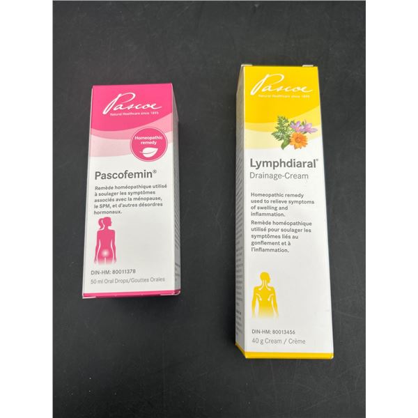 Lot of Pascoe Pascofemin 50 mL and Lymphdiaral Drainage Cream 40 g