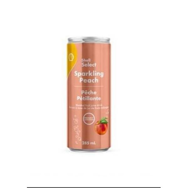Shell Select Sparkling Peach Beverage, 4 x 285 mL Cans, Pack of 2