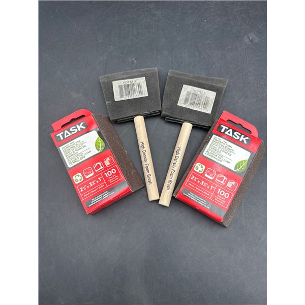 Lot of TASK Sanding Blocks and High-Density Foam Brushes Set