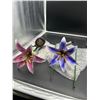 Image 3 : Lot of 2 Moonrays Solar Stake Light Lily Set With LED Light Features