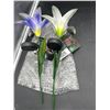 Image 1 : Lot of 2 Moonrays Solar Stake Light Lily Set With LED Light Features