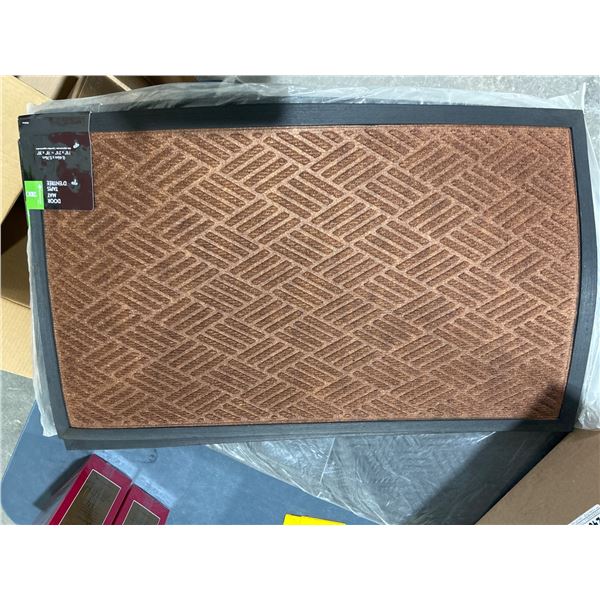 Korhani Studio Door Mat, 18″ x 30″ Brown and Black, Geometric Design