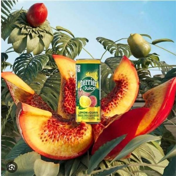 Perrier et Jus Lemon and Guava, 12 x 330 ml Cans