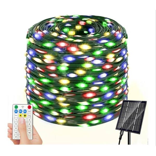 Solar LED String Lights With 600 Multicolor LEDs and Remote Control