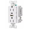 Image 1 : Eaton USB-A/C Charger with Duplex Receptacle, 15A 125V, 2 Pack