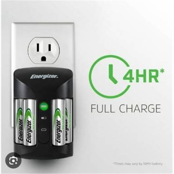 Energizer Recharge Pro Charger With Two AA Rechargeable Batteries