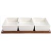 Image 1 : Tidbit Serving Set With Square Dishes and Wood Tray