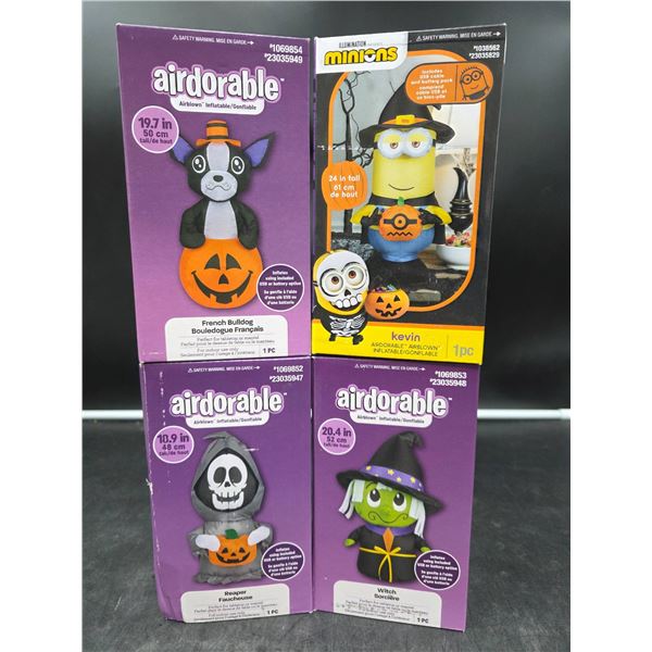 Set of 4  Air Adorable and Minions Halloween-Themed Inflatable Decorations