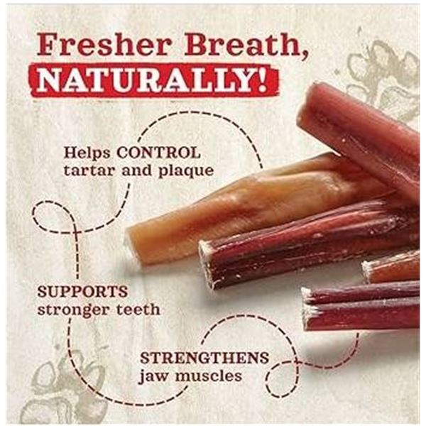 4 Premium Natural Dog Chews Bully Sticks – 5 Per Pack
