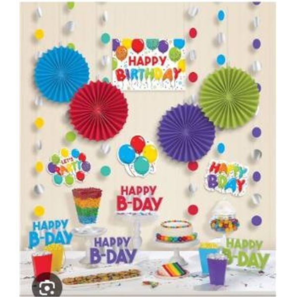 Lot of 6 – 18-Piece Happy Birthday Room Decorating Kit