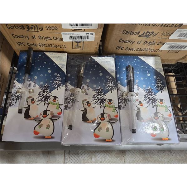 Lot of 3  – Penguin-Themed Lined Notepad Set with Pen