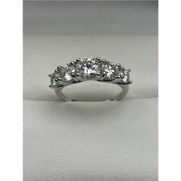 $2100 APPRAISED 3.6 CARAT .925 SILVER ANNIVERSARY RING