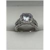 Image 1 : Ladies 1.1 Carat Cusion Cut .925 Silver Shank Style Ring