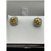Image 1 : $1250 APPRAISED 2.0 CARAT YELLOW MOISSANITE EARRING SET