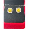 Image 6 : $1250 APPRAISED 2.0 CARAT YELLOW MOISSANITE EARRING SET