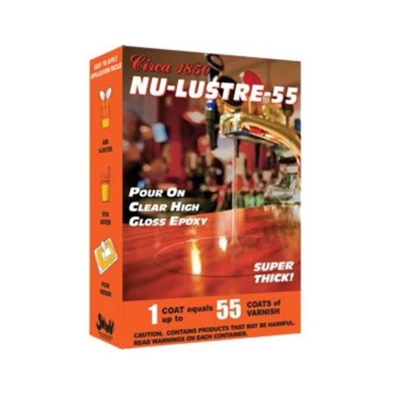 Nu-Lustre-55 Epoxy Resin for High-Gloss Finishes, 1-Coat Covers 55 Varnish Equivalents