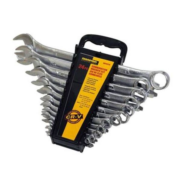 Shopro 24pc Combination Wrench Set – Metric + Imperial