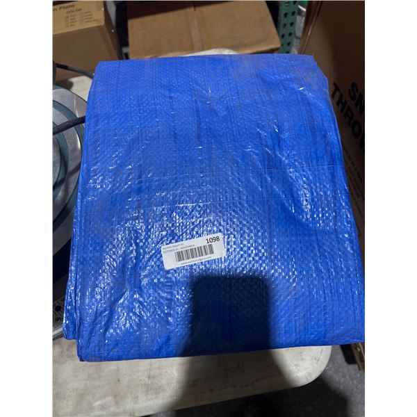 Durable Blue Tarp with Reinforced Material and Grommets