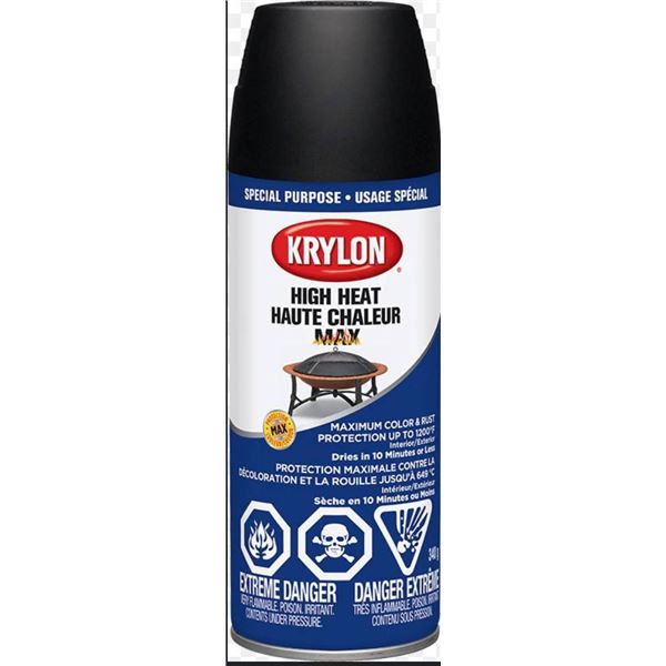 Krylon High Heat Max 340g Black Spray Paint – Pack of 6
