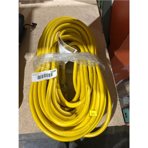 Yellow Heavy-Duty Extension Cord, 100 ft, 1120 Model
