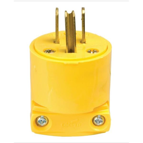 Eaton 15-Amp 125-Volt 3-Wire Yellow Grounding Plug + 2 Grey Multi-plugs