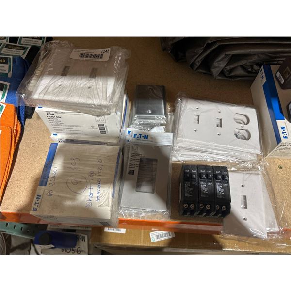 Lot of Eaton Wallplates and Circuit Breakers Bundle
