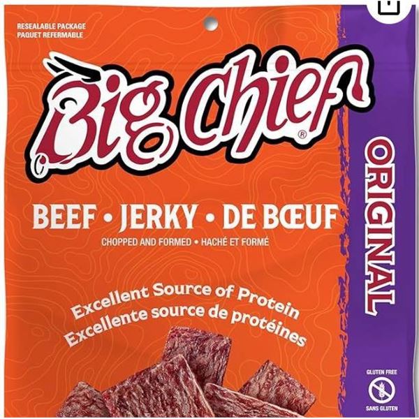 Big Chief Beef Jerky Original Flavor 30 Packs of 30g Each