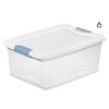 Image 1 : Lot of Sterilite 15 Qt 14 L Plastic Latching Storage Containers, 4 Bins with Lids