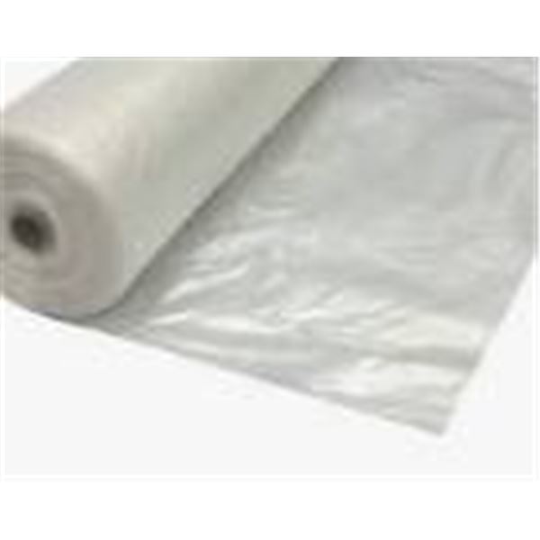 Pallet of Translucent Plastic Sheeting Rolls in Various Sizes