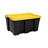 Image 1 : Strong Box Plastic Storage Container, 27 Gallons, Yellow/Black