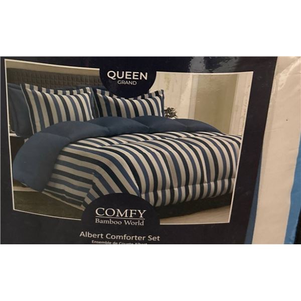 Comfy Bamboo World Queen Size Albert Comforter 7pc Set