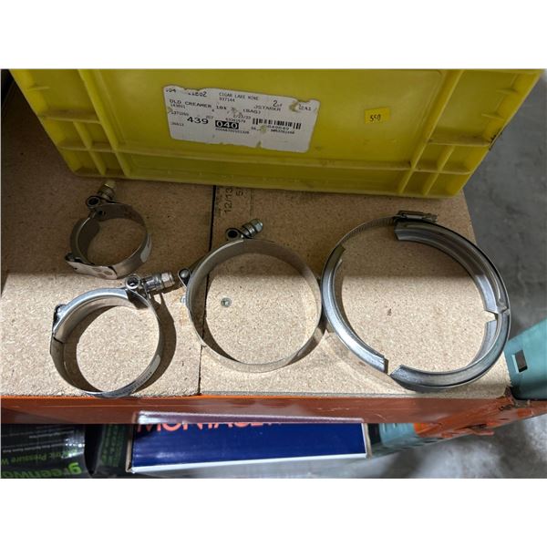 Bulk Lot of Assorted Banjo Corporation Hose Clamps and Quality Parts Clamps, Various Models