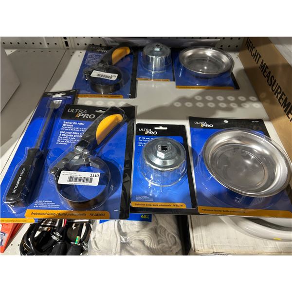 Lot of UltraPro Automotive and Mechanic Tools Lot with Scraper, Wrenches, and Magnetic Bowl