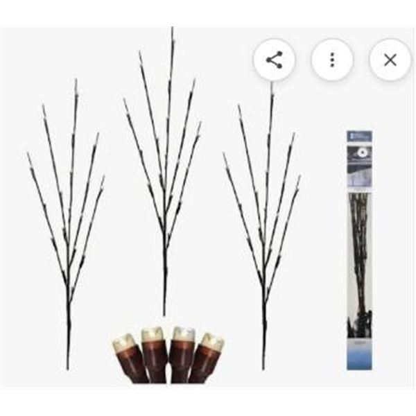 Lot of 2 – 3 piece Danson Decor Lawn Stakes LED Lights Warm White Indoor/Outdoor Twinkle Li